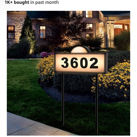 geyueya Other - Illuminated Address Sign with Black Frame